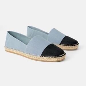 New Zara Blue Esparto Espadrilles 6514/081 Size 10